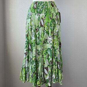 NWT Multiples Green Floral & Botanical Skirt